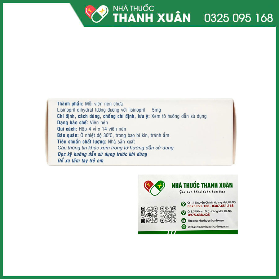 Haepril 5mg thuốc điều trị tăng huyết áp, suy tim, nhồi máu cơ tim cấp và biến chứng thận của bệnh đái tháo đường